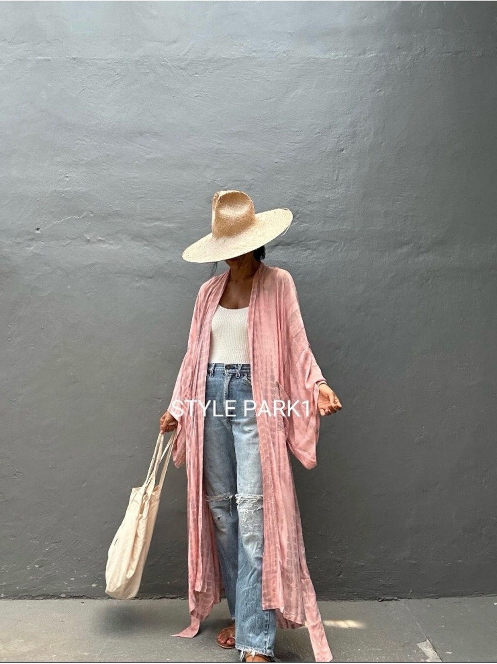 Pink Tie dye Long Kimono Duster Cardigan